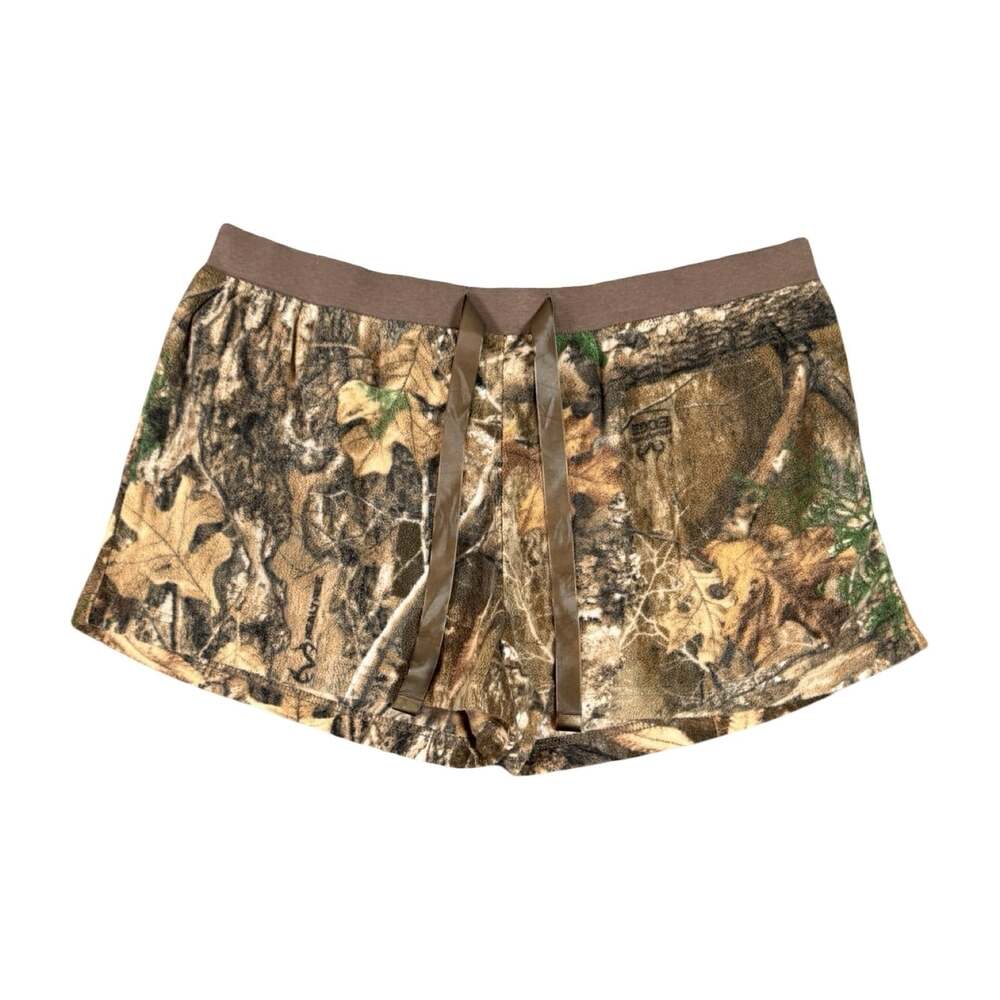 Magellan Outdoors Y2K Women’s Athletic Shorts XL Camo Fleece Mid Rise Drawstring